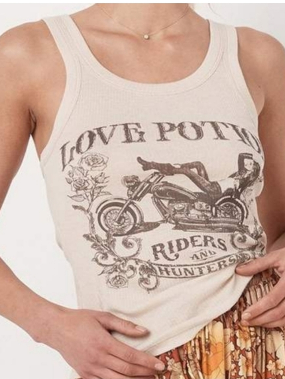 Spell Love Potion Cream Ribbed Tank Top